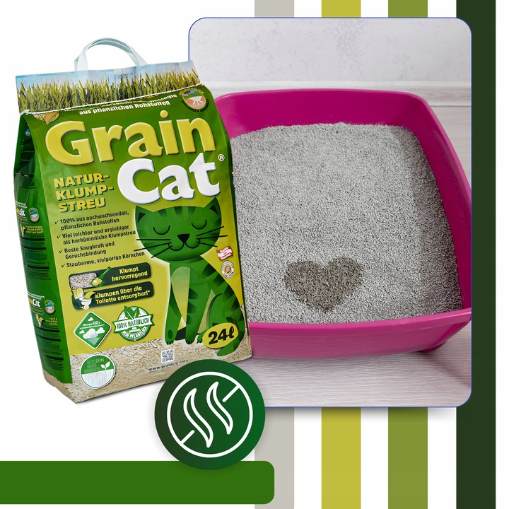 Żwirek dla Kota ZBRYLAJĄCY EKOLOGICZNY 24l Zbożowy BIODEGRADOWALNY do WC