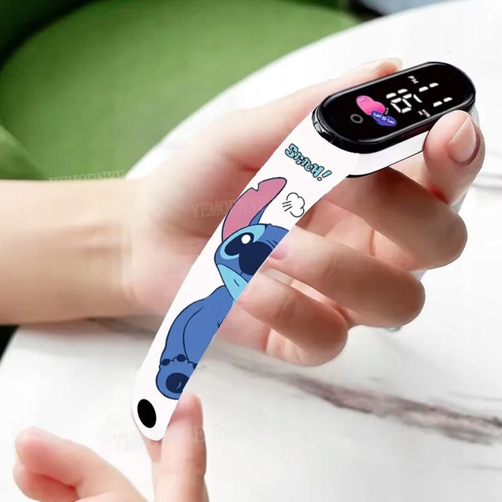 Zegarek cyfrowy LED Stich Lilo i STITCH dla dzieci NIEBIESKI