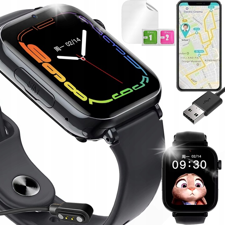 ZEGAREK SMARTWATCH YOUNG SIM PL LOKALIZATOR GPS + WIFI + LBS SIEĆ 4G