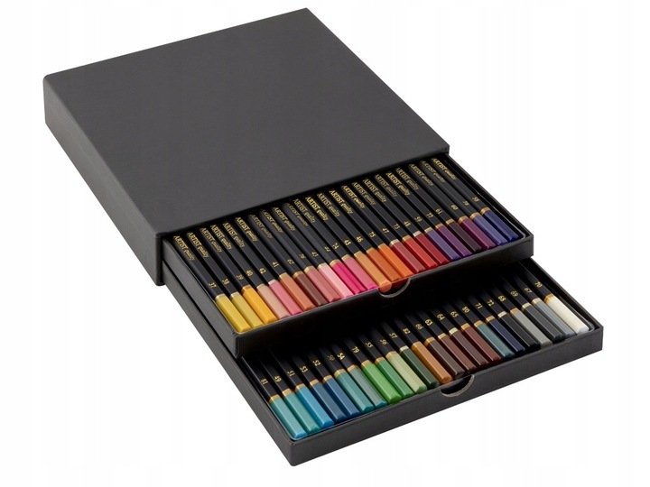 KREDKI OŁÓWKOWE PROFESJONALNE MIĘKKIE ZESTAW DO RYSOWANIA KREDEK 46 KOL