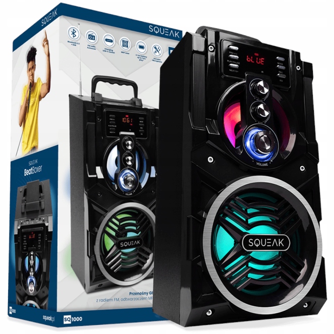 MOBILNY GŁOŚNIK BOOMBOX BLUETOOTH FM 3szt-MIKROFON