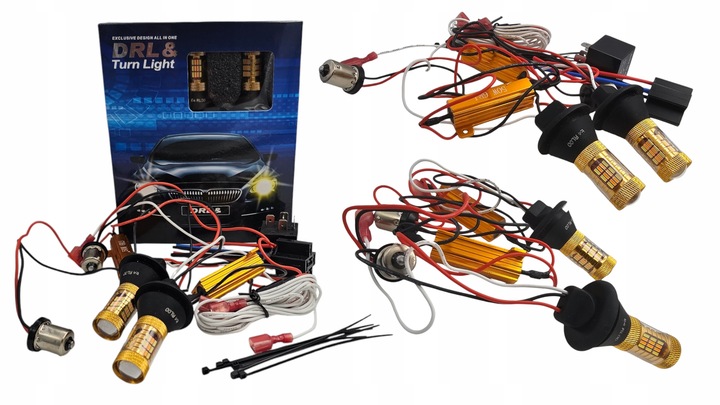 KIERUNKOWSKAZY LED PY21W BAU15S 1156 DRL ŚWIATŁA DZIENNE 2w1 ULTRA MOCNE