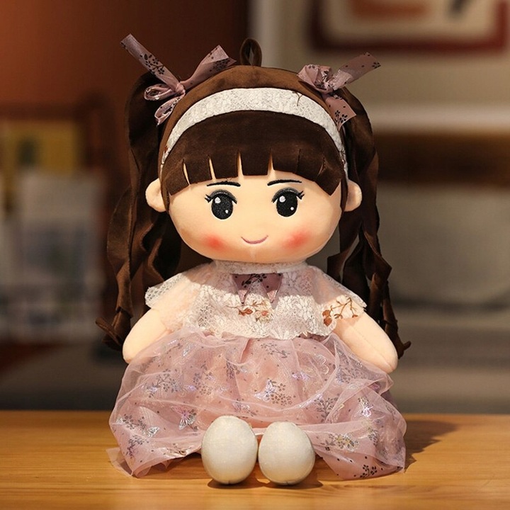 LALKA SZMACIANA PLUSZOWA LALA ZABAWKA PRZYTULANKA DZIEWCZYNKA w SUKIENCE