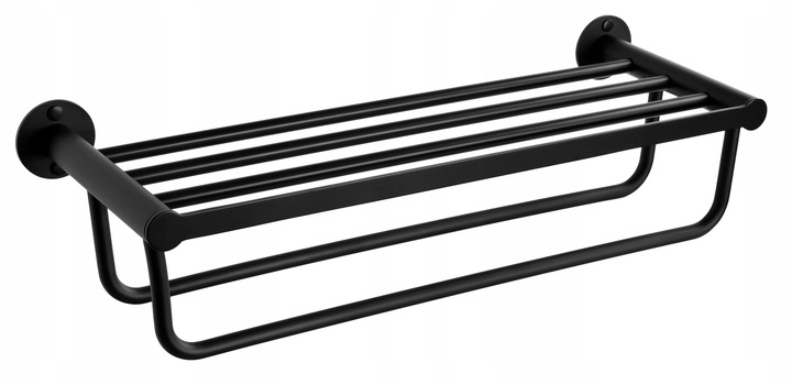 WIESZAK ŚCIENNY NA RĘCZNIKI ŁAZIENKOWY PÓŁKA DRABINKA DO ŁAZIENKI CZARNY