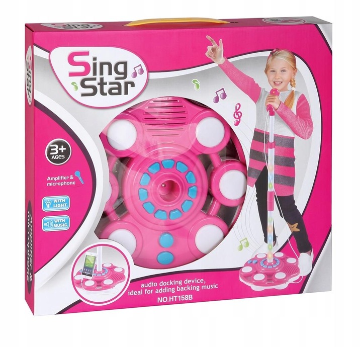 MIKROFON STOJĄCY DLA DZIECI ZE STATYWEM KARAOKE MP3 GŁOŚNIK