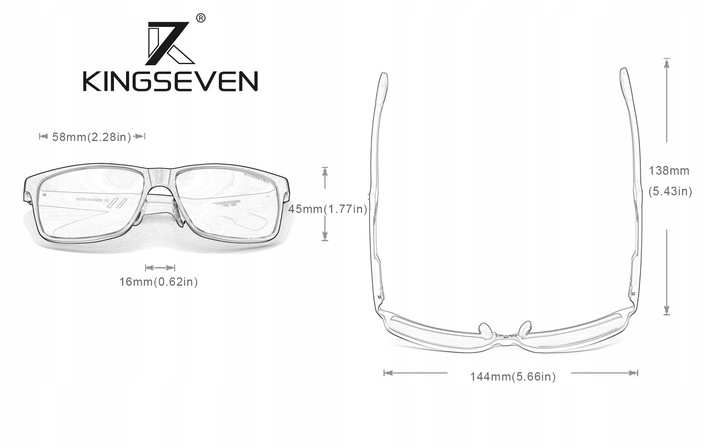 Okulary przeciwsłoneczne KINGSEVEN AVIATOR PILOTKI