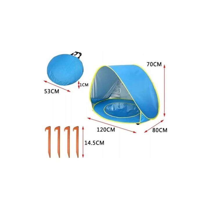 NAMIOT PLAŻOWY Z BASENEM PARAWAN SAMOROZKŁADAJĄCY DO OGRODU NA PLAŻĘ