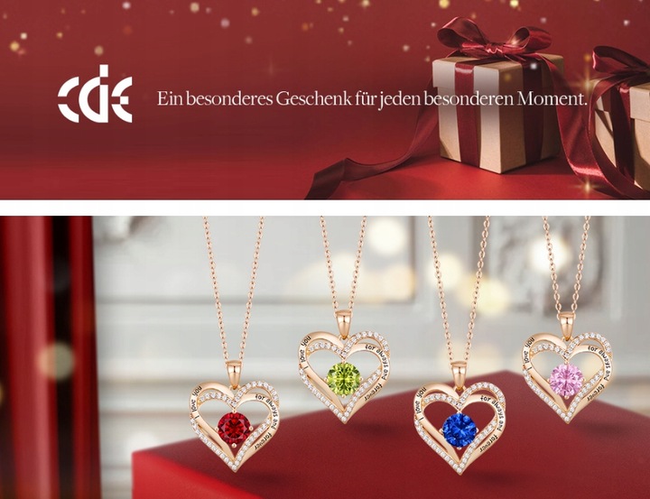 NASZYJNIK SREBRNY 925 + WISIOREK SERDUSZKO, PROJEKTOWANIE MARKI CDE