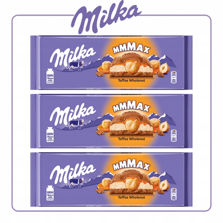 Pakiet 3szt MILKA HAZELNUTS TOFFEE 300G