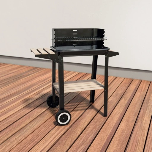 GRILL OGRODOWY, WĘGLOWY, DUŻY, NA KÓŁKACH