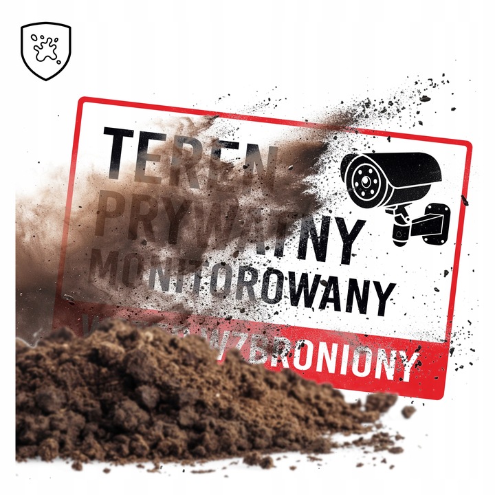 Tabliczka Teren Prywatny Monitorowany Wstęp Wzbroniony PCV 20x30 - 3 sztuki