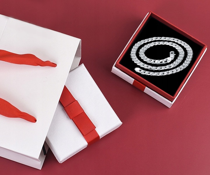 Srebrny Łańcuszek Męski SREBRO pr.925 WŁOSKI 5mm Łańcuch Diamentowany