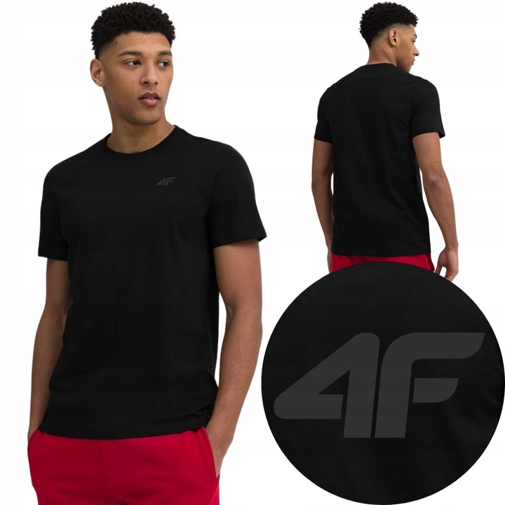T-SHIRT 4F MĘSKI KOSZULKA KRÓTKI RĘKAW BAWEŁNIANA REGULAR GŁADKA r. M