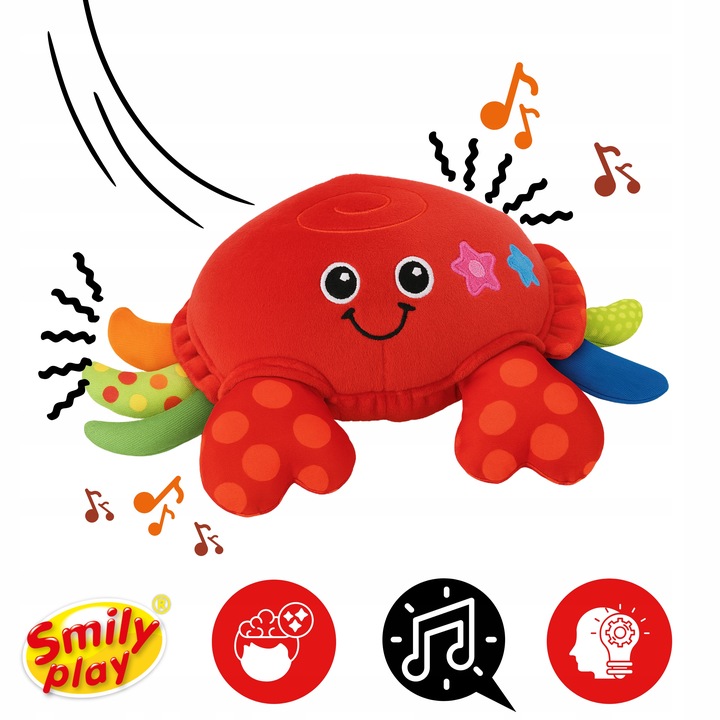Krab do raczkowania dla dzieci czerwony wibruje wydaje dźwięki interaktywny