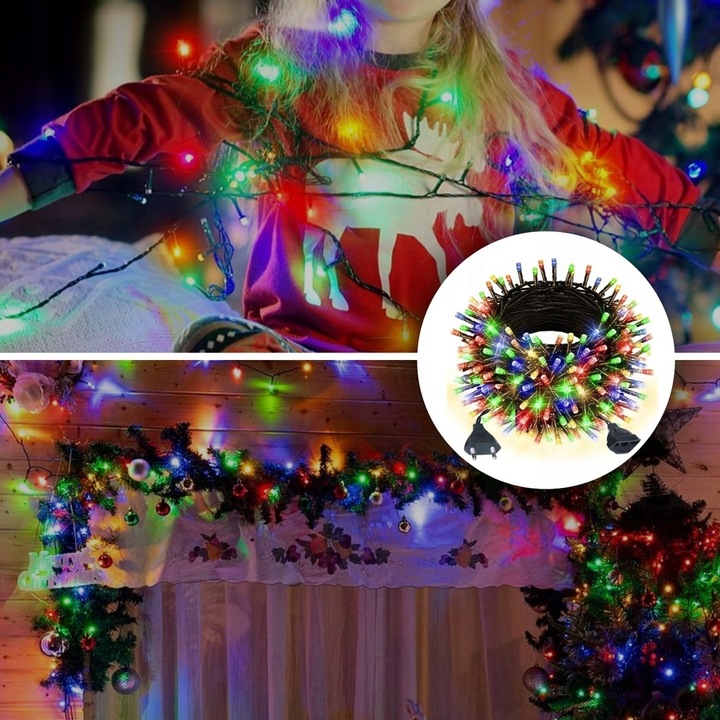 LAMPKI CHOINKOWE 500LED ŚWIĄTECZNE ŚWIATEŁKA ZEWNĘTRZNE WEWNĘTRZNE RGB 35M