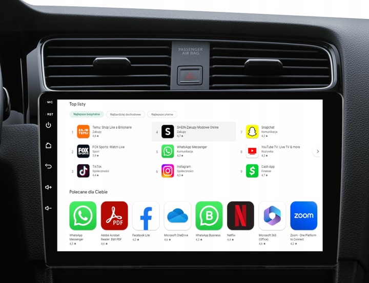 RADIO SAMOCHODOWE 2 DIN 4GB/64GB ANDROID AUTO CARPLAY ANDROID 13 RDSDSP 10"