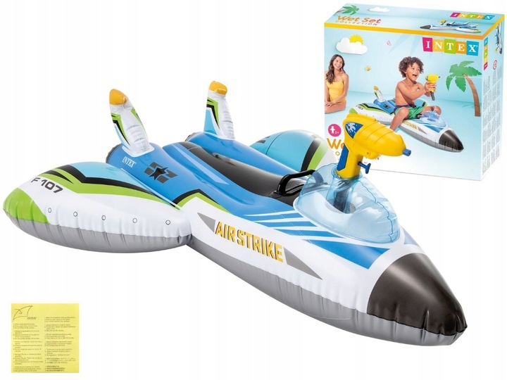 Materac do Pływania Dmuchany SAMOLOT Niebieski Intex 57536 MODEL 2025