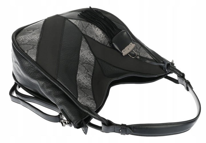 Torebka Damska Shopper Worek Pojemna Torba na Ramię Modna MC513 Czarna