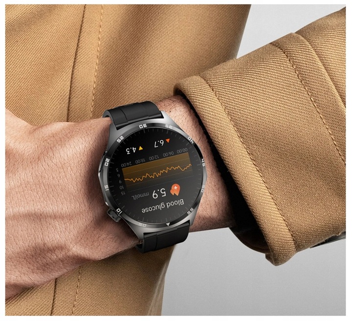 ZEGAREK MĘSKI SMARTWATCH AMOLED 440 EKG POMIAR CUKRU CIŚNIENIE TEMPERATURA
