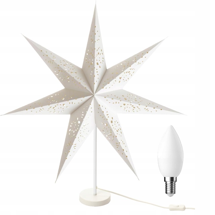 STRALA GWIAZDA ADWENTOWA LAMPA STOJĄCA + ŻARÓWKA - KORONKA 70 CM