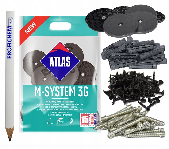ATLAS M-SYSTEM L 50 3G 120PP M8/FI 6,5 ZESTAW 50MM TRWAŁY SYSTEM MOCOWANIA