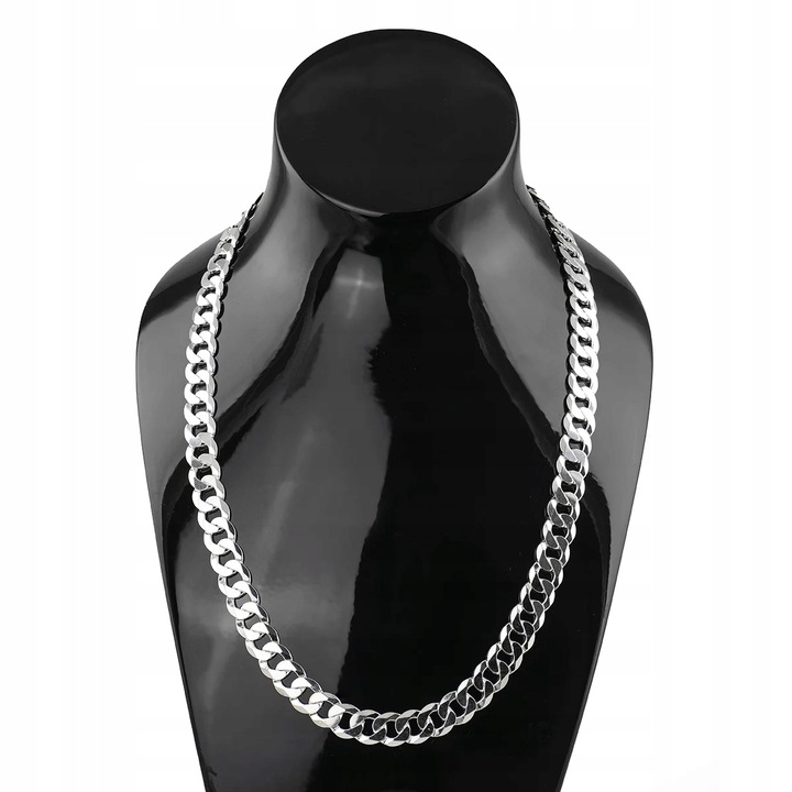 Łańcuszek SREBRO pr.925 Męski Srebrny 9mm GRUBY WŁOSKI Łańcuch Diamentowany