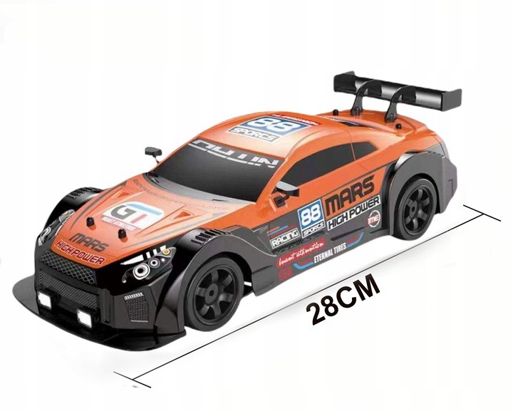 Samochód Zdalnie Sterowany Duży Auto Na Pilota RC Do Driftu Led Dym 4x4 GTR
