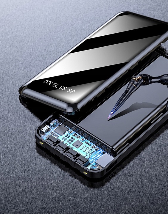 POWER BANK ŁADOWARKA 2,1A 4x KABLE 10000 mAh