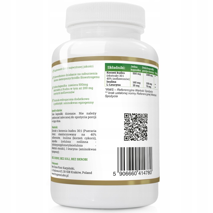 KUDZU ROOT Extract 500mg 40% isoflavones 2x120kaps