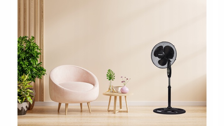 WENTYLATOR PODŁOGOWY STABILNA PODSTAWA ENERGOOSZCZĘDNY ŁOPATKOWY PILOT