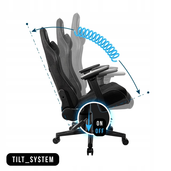 Fotel Gamingowy Biurowy Obrotowy Kubełkowy Krzesło Biurowe Czarny