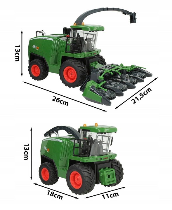 Zdalnie Sterowany Kombajn Ruchome Elementy Świeci DYM Prezent dla 5 6 Latka