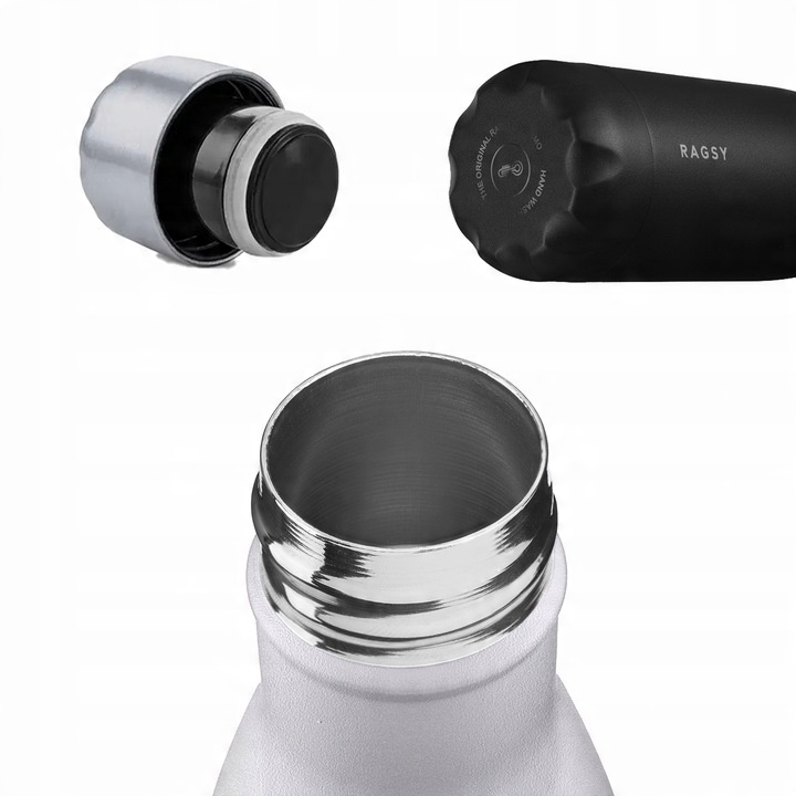 RAGSY Butelka Termiczna 750ml BPA FREE 12/24H - White/Biała