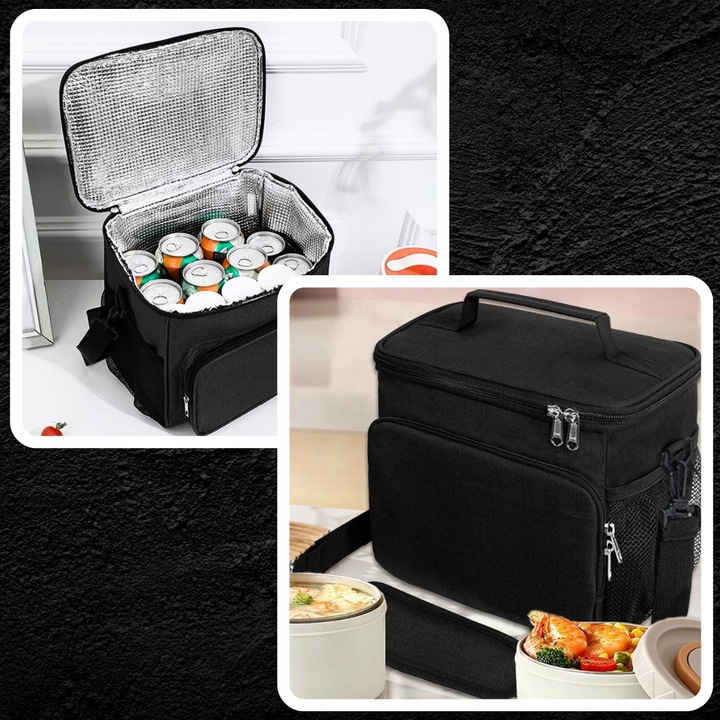 Termiczna LUNCH BOX Torba na napoje jedzenie Śniadanie podróżna duża