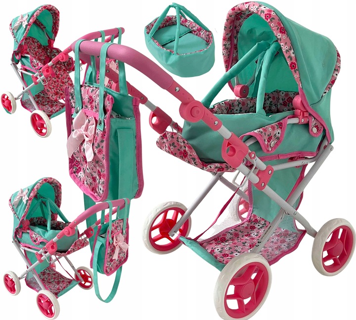 WÓZEK DLA LALEK GŁĘBOKI SPACERÓWKA GONDOLA 3w1 MarioToys TORBA POŚCIEL