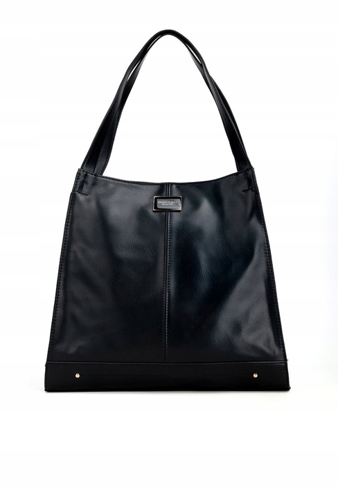 TOREBKA DAMSKA MONNARI Czarna Na Ramię SHOPPER Ćwieki Dżety DŁUGI PASEK