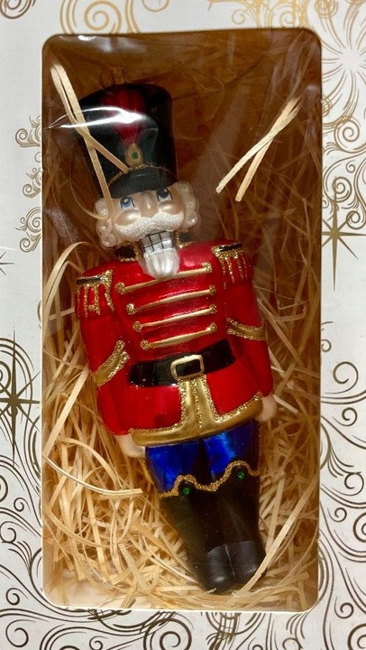 BOMBKA SZKLANA DZIADEK DO ORZECHÓW 16 cm