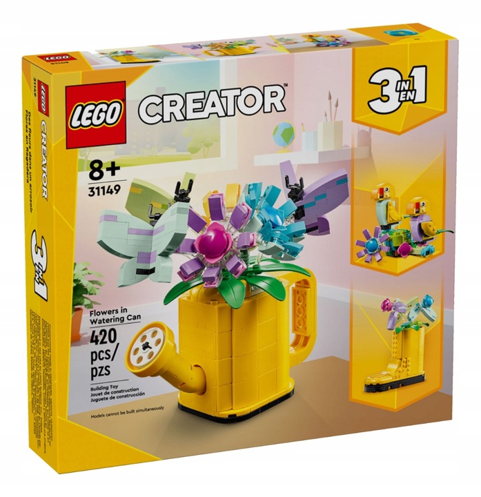PREZENT LEGO DLA 8+ LATKI Creator 31149 Kwiaty w konewce + TORBA LEGO
