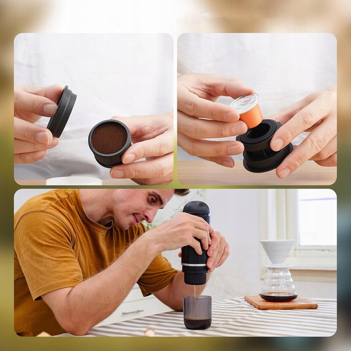 Automatyczny ekspres do kawy espresso Przenośny ekspres do kawy czarny