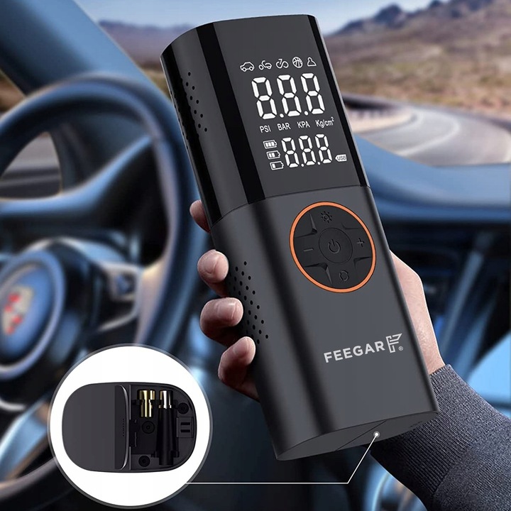 KOMPRESOR SAMOCHODOWY Feegar Pompka Sprężarka 12V