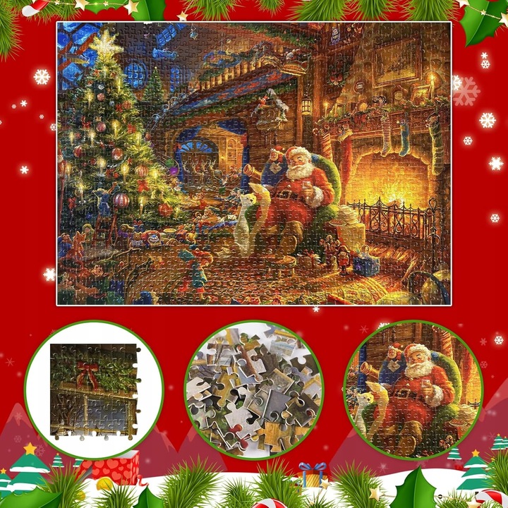 Kalendarz adwentowy Puzzle 1008 elementów na Boże Narodzenie Święty Mikołaj