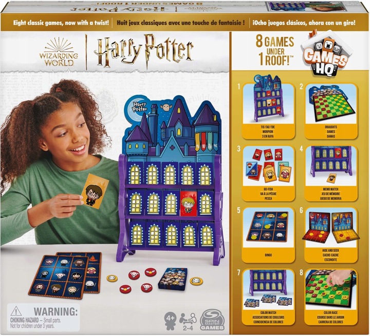 HARRY POTTER ZESTAW 8 GIER DLA DZIECI MEMO BINGO WARCABY KÓŁKO I KRZYŻYK
