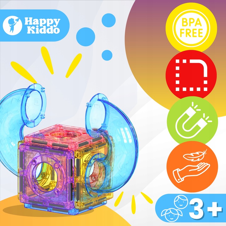 Klocki magnetyczne tor kulkowy kulodrom konstrukcyjne konstrukcyjne 100 ele