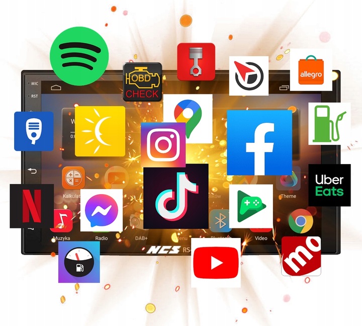 RADIO SAMOCHODOWE 2 DIN ANDROID USB GPS BLUETOOTH