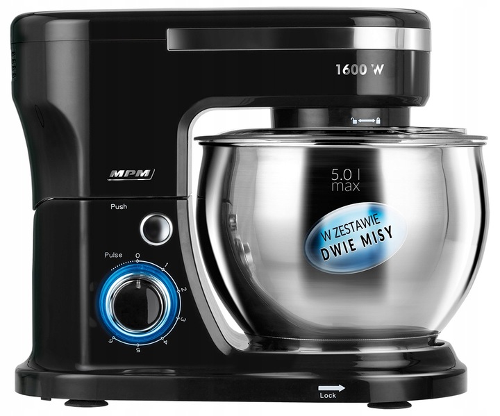 Robot kuchenny planetarny wielofunkcyjny 2 misy zestaw czarny MPM MRK-21