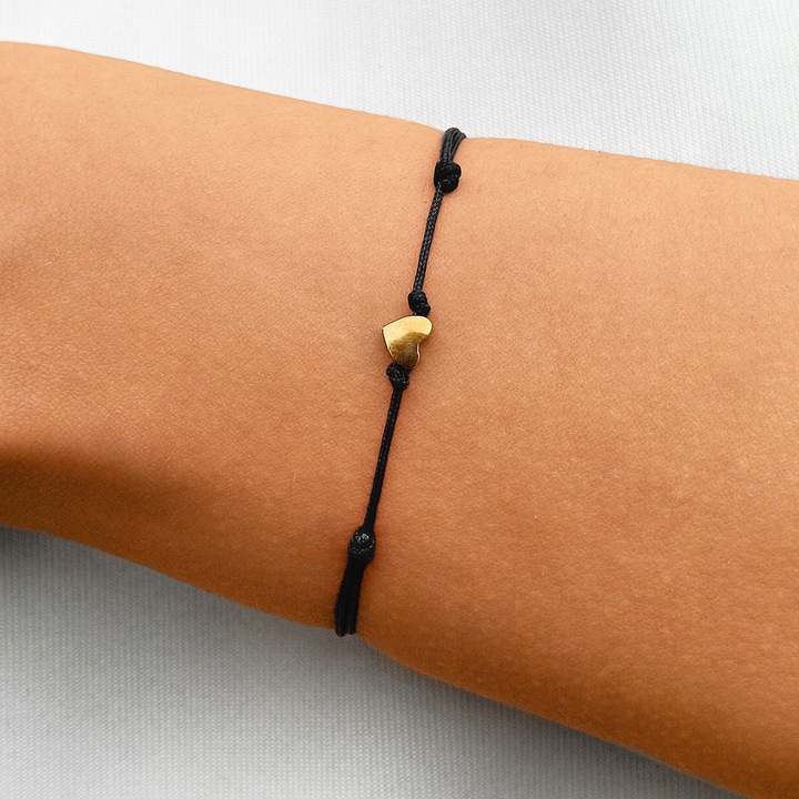 BRANSOLETKI BFF DLA 2 PRZYJACIÓŁEK ZŁOTE SERCE REGULOWANE STAL CHIRURGICZNA