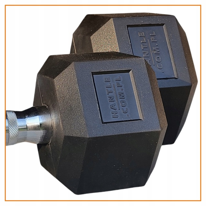HANTLA HEX - HANTLE ŻELIWNE STALOWE GUMOWANE - 10 kg - PROFESJONALNE