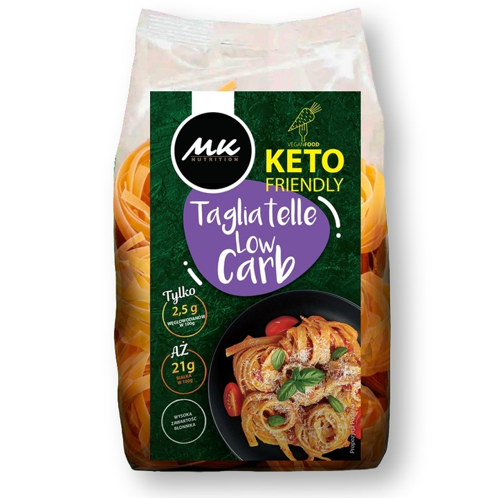 Makaron KETO Tagliatelle WSTĄŻKI 95% mniej węglowodanów LOW CARB