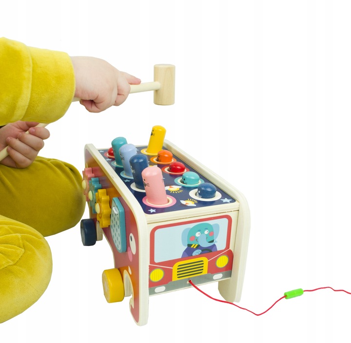 LT301 WBIJAK SŁOŃ DREWNIANY MONTESSORI KOSTKA EDUKACYJNA