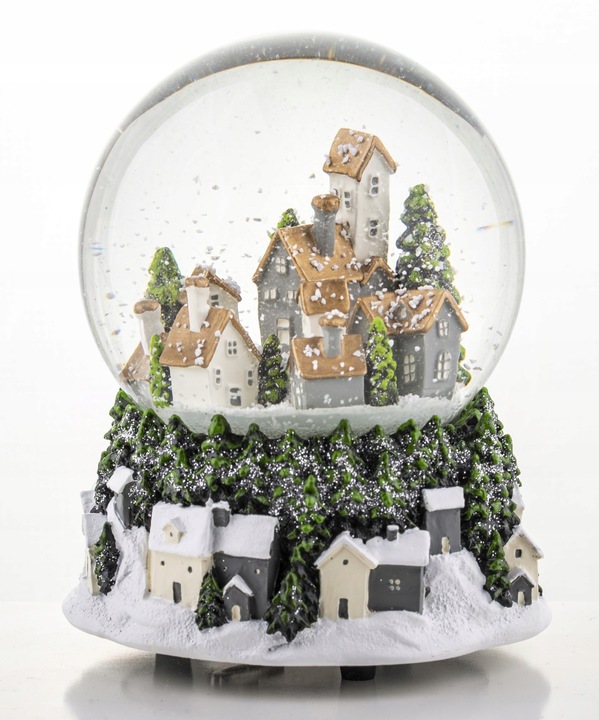 kula śnieżna z pozytywką miasto świąteczne 15 cm dekoracja zimowa PREZENT